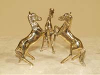 Sphere Holder 3-Horses Brass