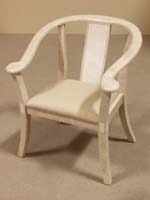 Lito Chair, 100% Natural Inlaid Beige Fossil Stone with White Ivory Stone