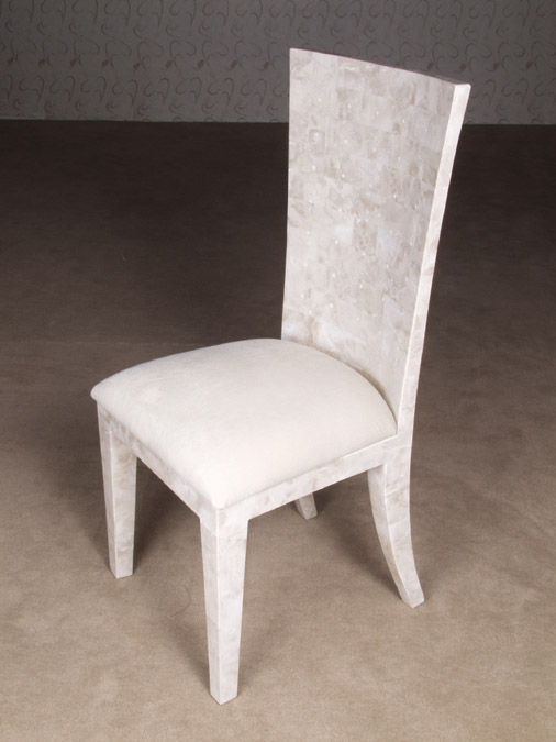 Polka Dots Chair, Beige Fossil Stone with White Ivory Stone