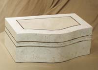 KCR Box, 100% Natural Inlaid White.Ivory Stone w/ Beige Fossil Stone Inlay