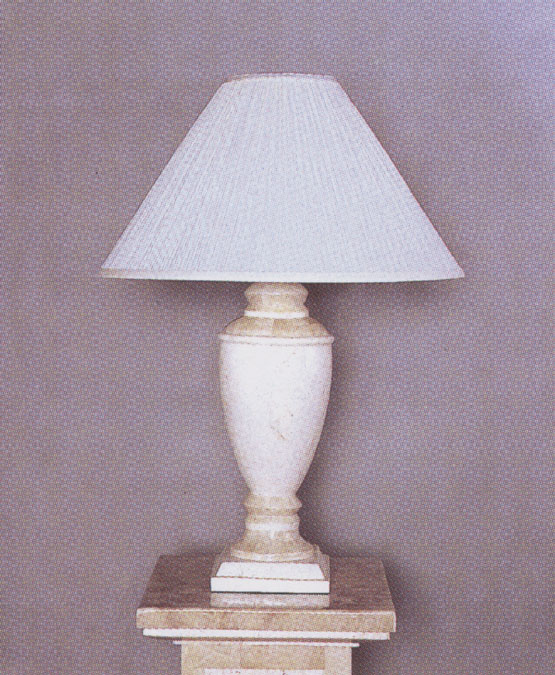 Prescott Lamp Beige Fossil with White Ivory Stone Wired No Shade