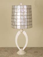 Cosmopolitan Lamp, White Ivory Stone with Beige Fossil Stone