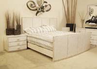 Bonsoir Queen Bed Headboard, White Ivory Stone with Beige Fossil Stone [Recommended Mattress Size: 60