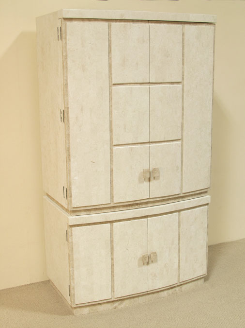 Bonsoir Armoire - TOP, White Ivory Stone with Beige Fossil Stone
