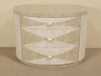 Allure Diamond Nightstand, White Ivory  Stone with Beige Fossil Stone - 21