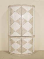 Allure Diamond Armoire -TOP , White Ivory  Stone with Beige Fossil Stone