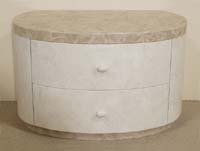 Classic Allure Nightstand, White Ivory  Stone with Beige Fossil Stone - 21