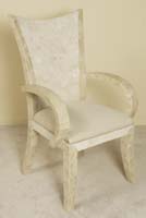 Circo Arm Chair, White Ivory Stone with Beige Fossil Stone