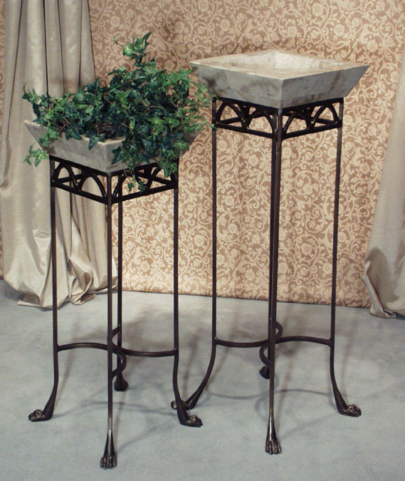 Crown - Low Planter on an Iron Stand Cantor Stone (Bronze Finish)