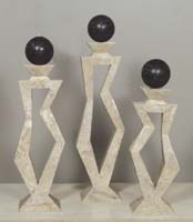 Pose Candleholder, Large, 100% NATURAL INLAID Cantor Stone