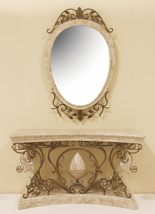 Trumpet Vine Oval Mirror Frame, Cantor Stone (mirror included)