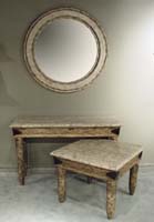Etruscan Console Table, Cantor Stone with Mosaic Top