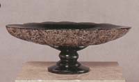 Shell Bowl, Hand Carved Black Stone w/SnakeSkin Stone Inlay