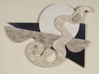 Moonlight Wall Art Decor, 100% NATURAL Inlaid Black Stone/Cantor Stone/White Ivory Stone/Beige Fossil Stone/Woodstone