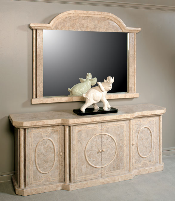 Imperial Buffet, Cantor Stone with Beige Fossil Stone