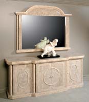 Imperial Mirror Frame, Cantor Stone with Beige Fossil Stone (Mirror Included)