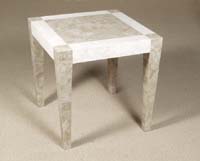 Cube Square Side Table, Cantor Stone with White Ivory Stone