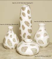 Waterdrop Shaped Vase, Small, White Ivory Stone with Cantor Stone (Formerly #23-9346)