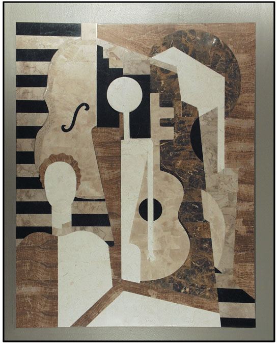 Musicians Mural Wall Art Decor, Embossed Finish, Beige Fossil/White Ivory/Wood Stone/Cantor Stone (formerly #203-3300)