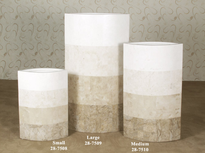Avalon Floor Vase, Small, Cantor Stone/Beige Fossil Stone/White Ivory Stone/White Agate