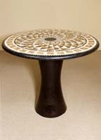 Legacy' Bistro Occasional Table, Round, Black Stone with Mosaic Stone Top