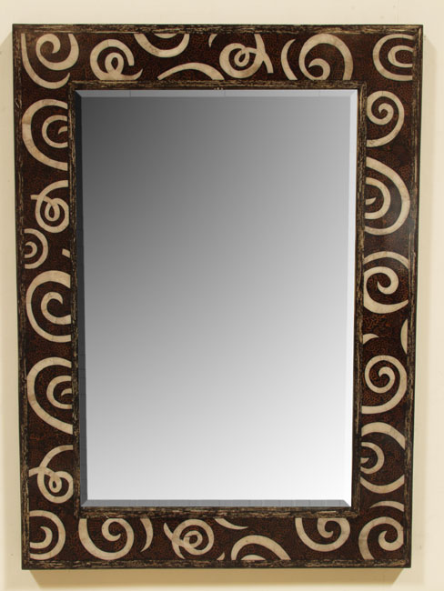 Curls Mirror Frame, Coco Roots/Cantor Stone/Corn Stalk Finish