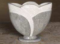 Petal Vase, Grey Stone with Grey Agate
