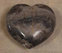 Heart Sculpture, Grey Algae Stone