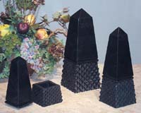Diamond Obelisk Box, Small, Black Stone
