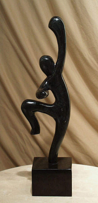 Dancer Sculpture-LEFT, 100% Natural Inlaid Black Stone Top & Base