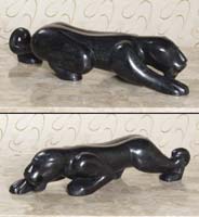 Black Panther with Head Facing Front, Black Stone