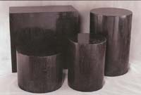 Dining Table Base - Round Black Stone Smooth