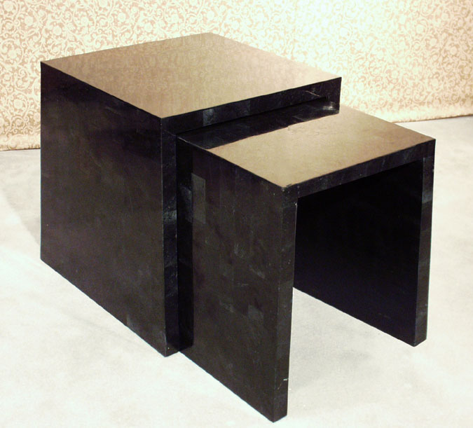 Medium Nesting Table, Black Stone