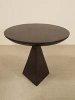 Geo Side Table, Black Stone (with a 3-Sided Base)