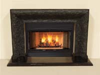 Biltmore Fireplace Surround - Mantel & Hearth, Rough/Smooth, Black Stone