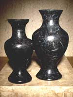 Oriental Vase, Small, Inlaid Black Stone