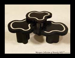 Water Mushroom Tables, Black Stone with Stainless (Set of 3)