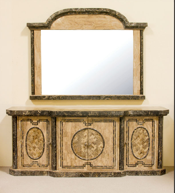 Imperial Mirror Frame, Woodstone with Snakeskin Stone (Mirror Included)