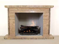 Imperial Fireplace Surround - Mantel & Hearth, Woodstone with Snakeskin Stone