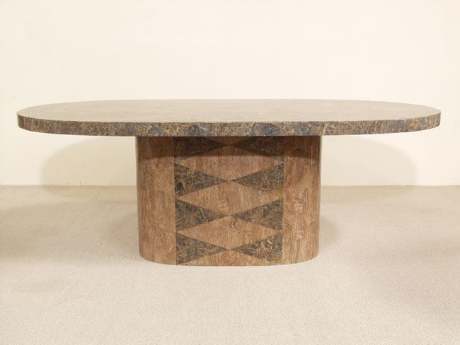 Allure Diamond Dining Table, Snakeskin Stone with Woodstone