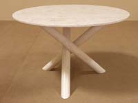 Urban Round Dining Table, Light Grey Agate Stone with White Ivory Stone