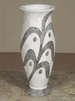Springtime Vase, Light Grey Agate Stone with Greystone