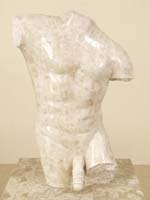 Male Body Sculpture-Rough Smooth Beige Fossil Stone-BD