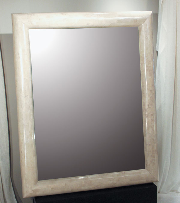 Large Rectangular Domed Mirror Frames, Beige Fossil Stone (mirror included)