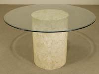 Round Dining Table Base, Beige Fossil, Smooth