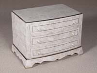 3 Drawer Chest, 100% NATURAL Inlaid Beige Fossil Stone