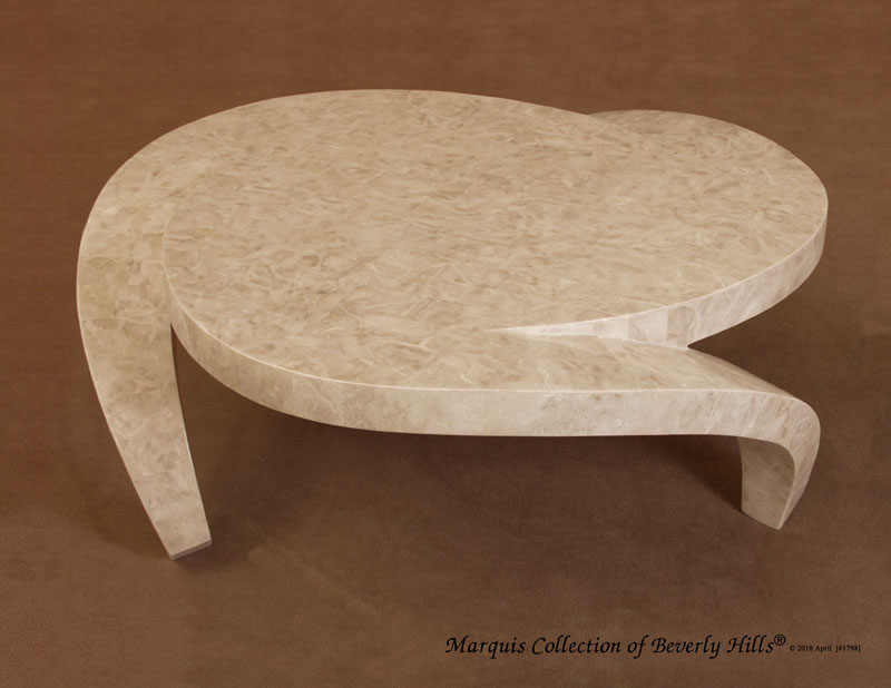 Hurricane Cocktail Table, Beige Fossil Stone