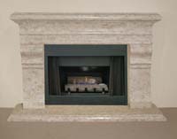 Chateau Fireplace Surround - Mantel & Hearth, Smooth, Beige Fossil Stone