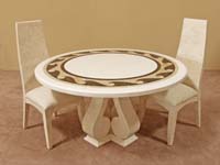 Wave Dining Table, White Agate Stone/Snakeskin Stone/Crystal  Woodstone