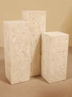 36 In, High Distress Pedestal, Rough/Smooth, White Ivory Stone